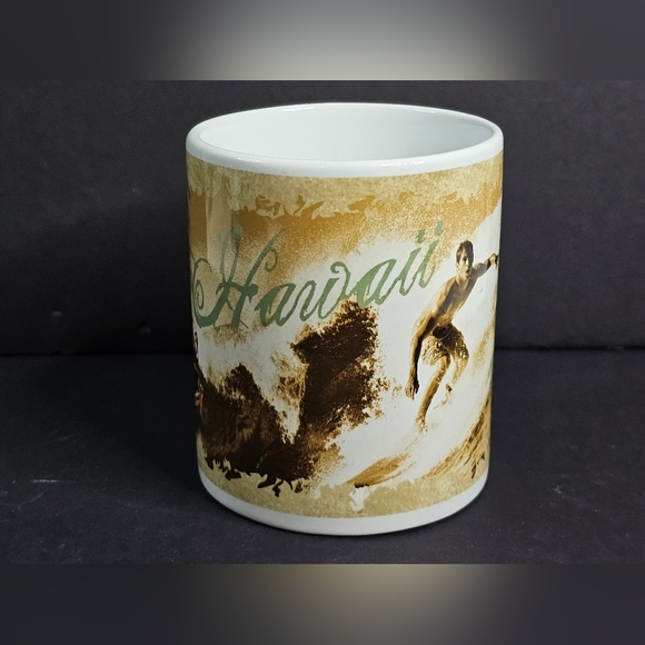 Hawaii Surfing Mug Treasures Aloha Vtg Surf Coffee Cup Honolulu Surfcore Woody - Picture 2 of 6
